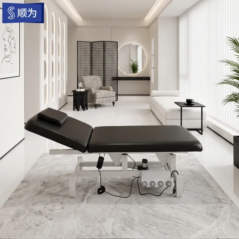 Electric Massage Bed with Foot Control for Physiotherapy Beauty TCM Eyelash Micro Treatment and Examination