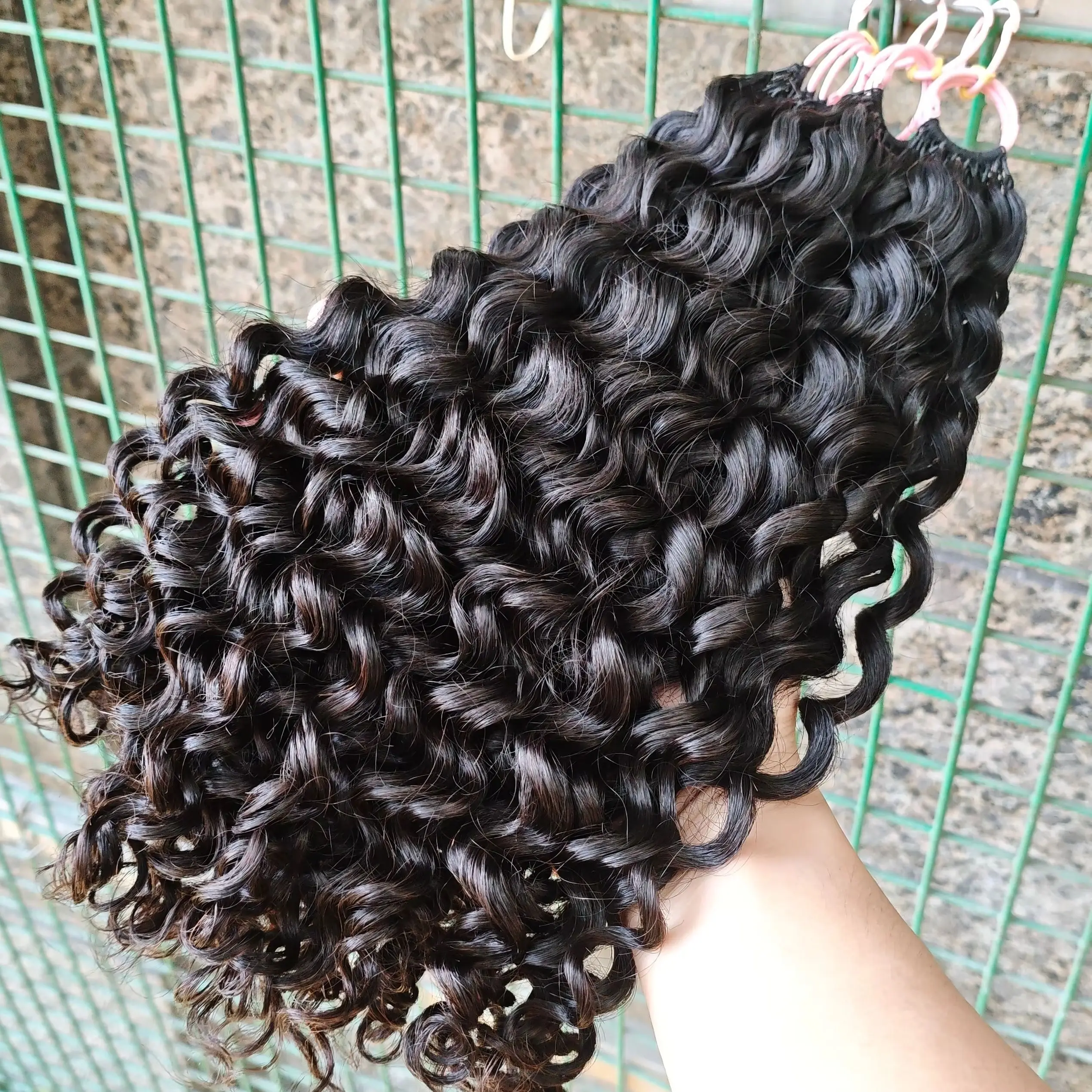 NABI حزمة شعر بشري كروشيه 100% منفصلة مسبقًا 120 خصلة/قطعة تجديل 14-18 بوصة شعر بشري مجعد مموج مائي للنساء