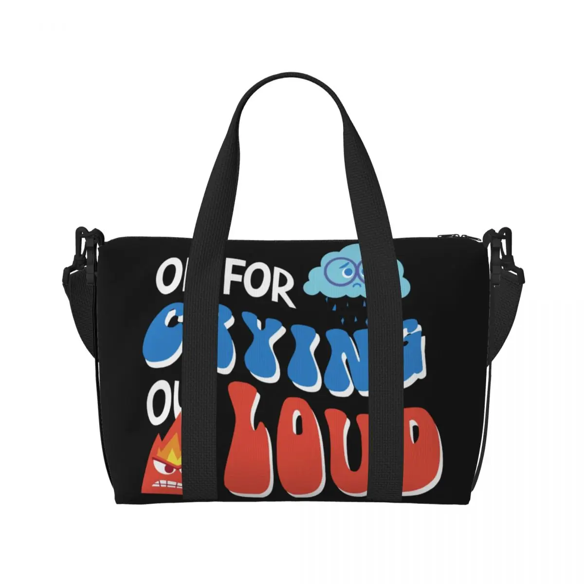 Custom Inside Out Crying Out Loud Tote Bag Women Large Capacity Beach Gym Shoulder Travel Bag