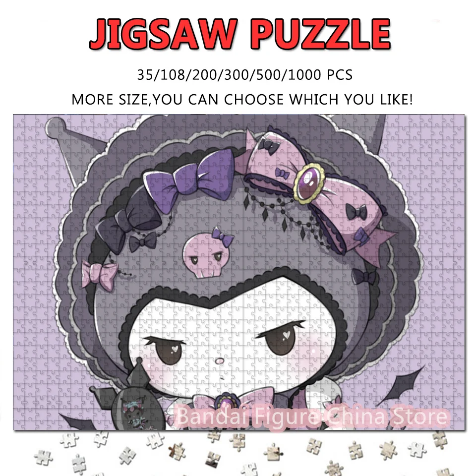 

Kuromi and Melody Cute Cartoon Print Puzzle Anime Figure 108/200/300/500/1000 Pieces Jigsaw Puzzles Decompress Toys
