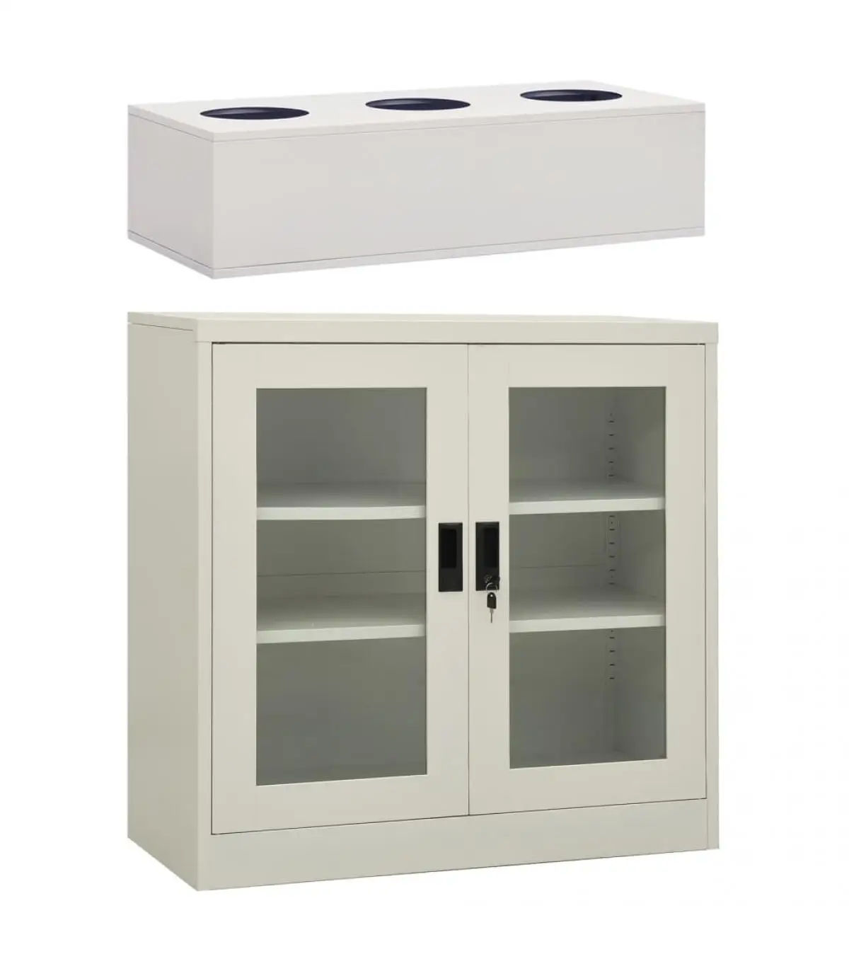 90x40x113 cm light gray steel planter office cabinet storage lockers