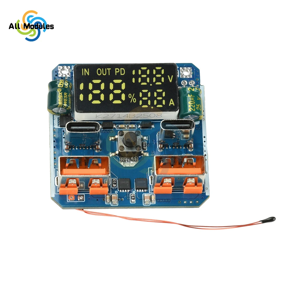 4S PD 100W 双方向昇降圧モジュール - 20V 5A 高出力リチウム電池充電器/放電器（急速充電機能付き）