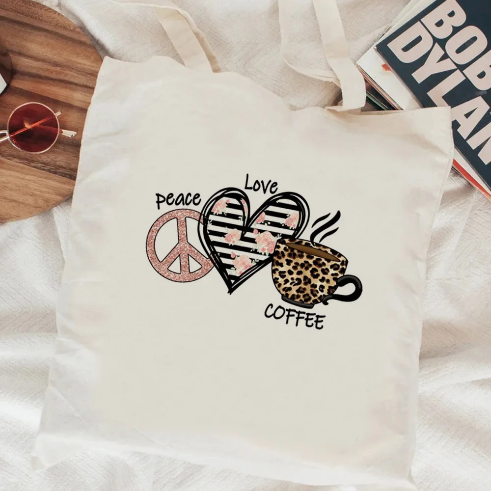 Coffee Love shopping bag shopper bolsas de tela bolso bolsa recycle bag cotton bag bolsas ecologicas cloth shoping sac tissu