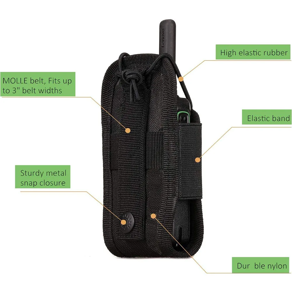 Bolsa táctica para walkie-talkie, funda para Radio, intercomunicador, bolsa Universal para cinturón de servicio, funda para Radio, caza táctica, Camping y aventura