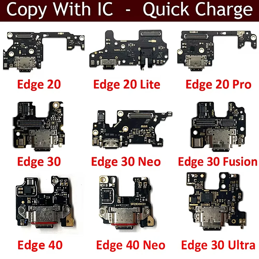 New USB Charging Board Port Dock Flex Cable Connector Microphone For Moto Edge 20 Lite S Pro 30 40 Neo Fusion Ultra Plus 2021