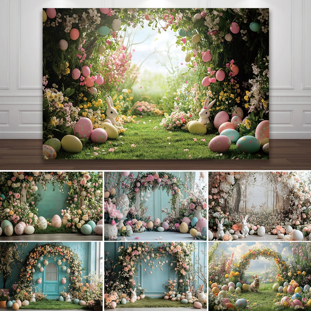 

Photography Background Easter Garden Bunny Landscape Kids Birthday Party Portrait Photo Booth Backdrop Photography Studio Props