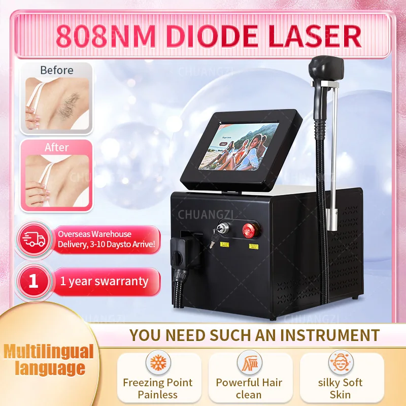 3000W Ice Titanium 808nm Diode Laser Hair Removal Machine Permanent Painless Physical Body Care Depilation Equipment Salon