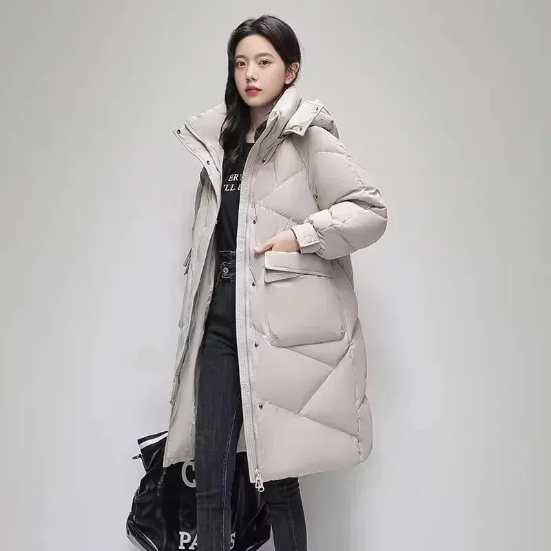 New Winter Women Parka Hooded Jackets Thicken Warm Cotton-padded Puffer Coats Casual Long Parkas Clothes Loose Outerwear