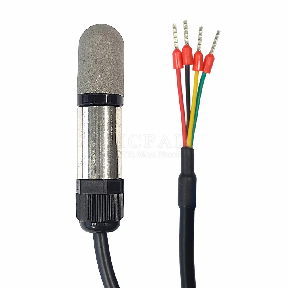 SHT40 Temperature Humidity Sensor Probe Cable Metal Head Digital Capacitance Sensors for Greenhouse 1M 3M 5M 12M OEM RS485