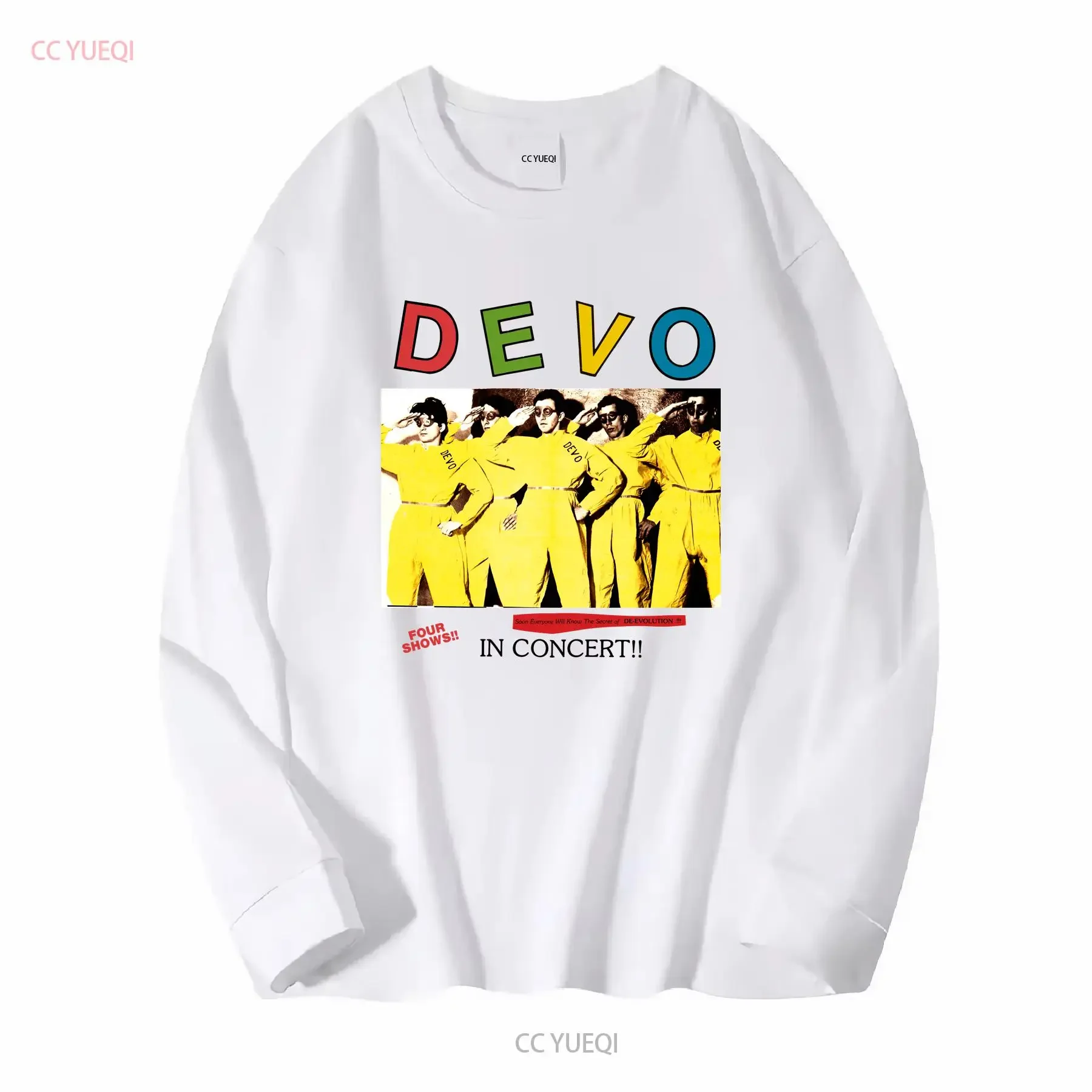Rare DEVO Poster T Shirt Short sleeve Size S 2XL long or sleeves vintage Washed homme Soft Casual Top For Everyday Wear fashion