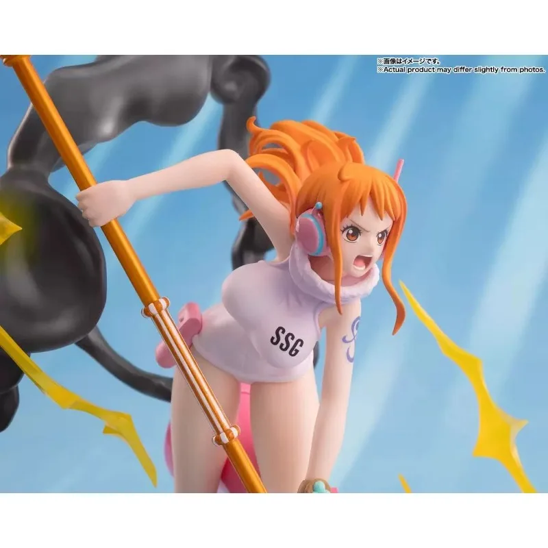 Figura de anime de uma peça bandai banpresto figuarts. zero fz batalha super intensa nami thunderbolt ornamentos periféricos modelo boneca