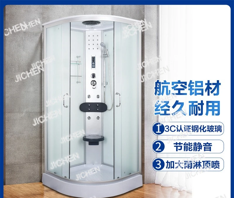 

Встроенная душевая комната, ванная комната, сухая и влажная разделение, ванная комната, встроенный вентилятор, раздвижная дверь, экран для ванны