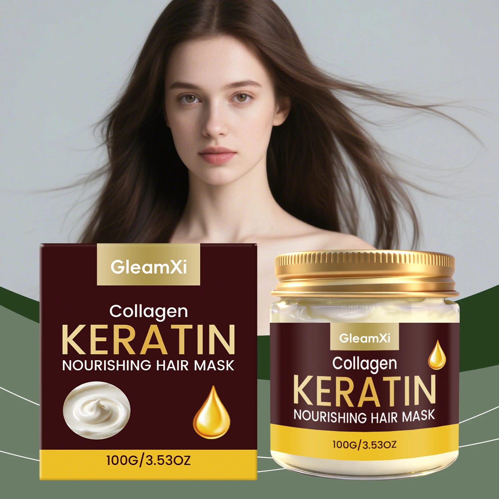Collagen Hair Mask Moisturizes, Smooths Frizz, Strengthens Hair Strands, Hair Care Mask