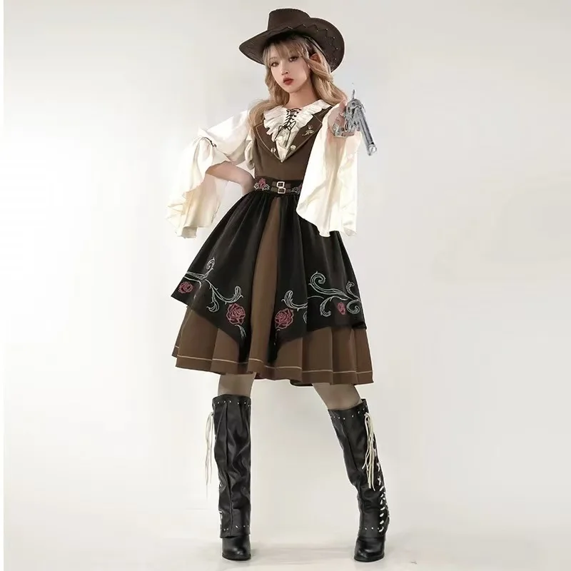 Original lolita Dress The Rose of Time JSK Elegant Tea Break Dress cla is a retro Gothic autumn/winter Lolita dress set