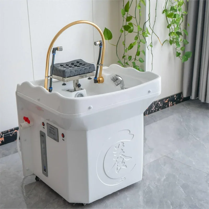 High Quality Thai Shampoo Bed Chair Hairdresser Barber Salon Circulation Basin Bowl Washing Hair Fumigate Machine Sink Style Spa