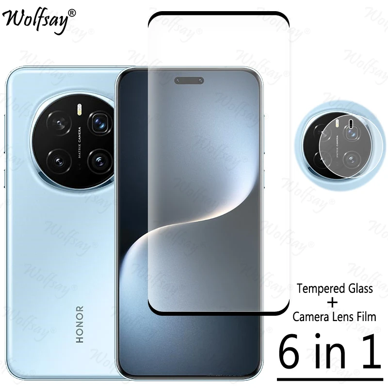 Full Cover Tempered Glass For Honor Magic 7 Pro Screen Protector Magic 7 6 Pro 5 6 Lite Camera Glass For Honor Magic 7 Pro Glass