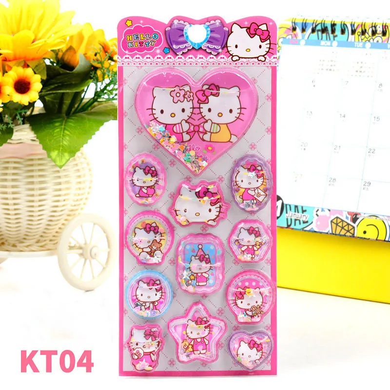 New Sanrio Three-Dimensional Stickers Hellokittys Anime Series Diy Mobile Phone Notebook Decoration Stickers Kindergarten Prizes