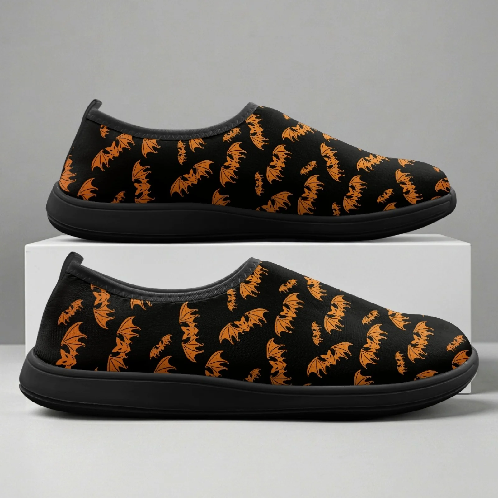 PENSTROLL Bat Pattern All Season Comfortable Zero Drop Footwear for Men Polyester & EVA Hiking Shoes Casual Sneakers