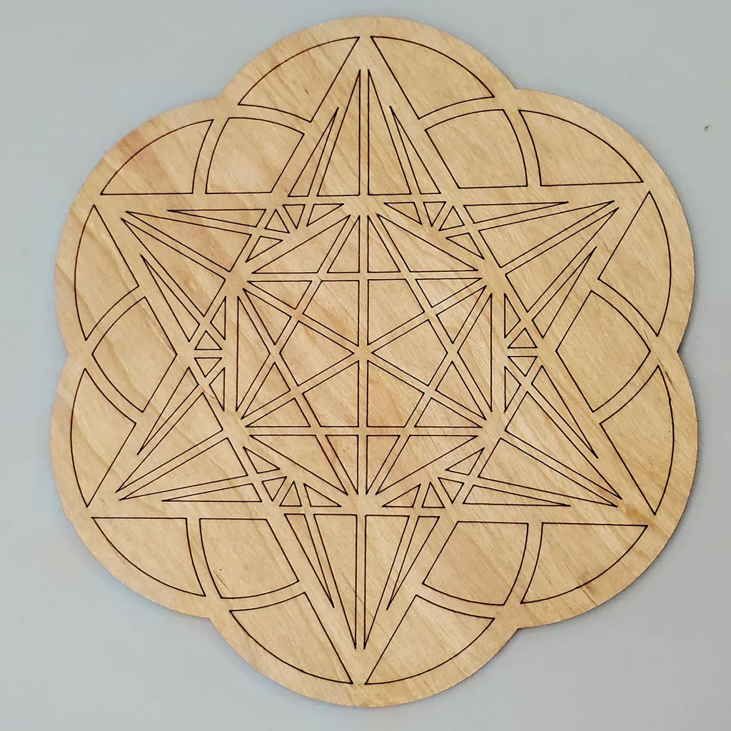 10pcs  Star Tetrahedron Hexagon Seed of Life Laser Cut Wood Wall Art Hanging   Living Room Home Decor Wooden Sacred