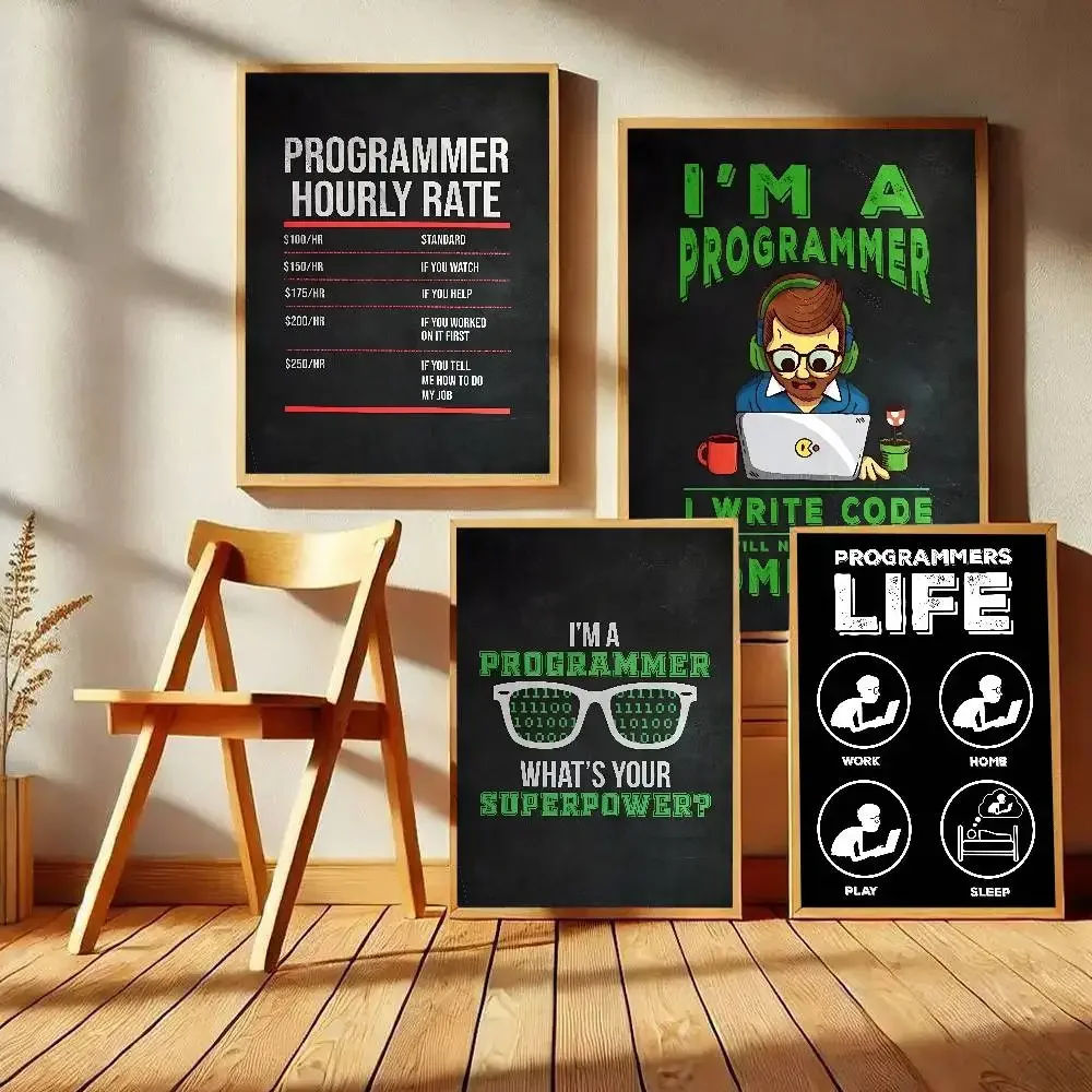 Gamer Zone Wall Art Funny Programmer Code Quotes Hacker Themed Room Decor Poster Art With Prints Home Bedroom Decoration Gift