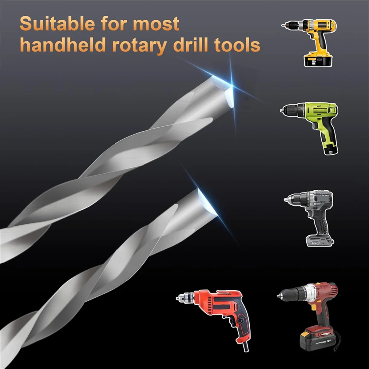 ABNJ 100pcs Drill Bits Set, 1/8 Inch Drywall Guide Point Cutting Bit Drywall Tools, Cutting Drywall for Use with Spiral Saw view 3