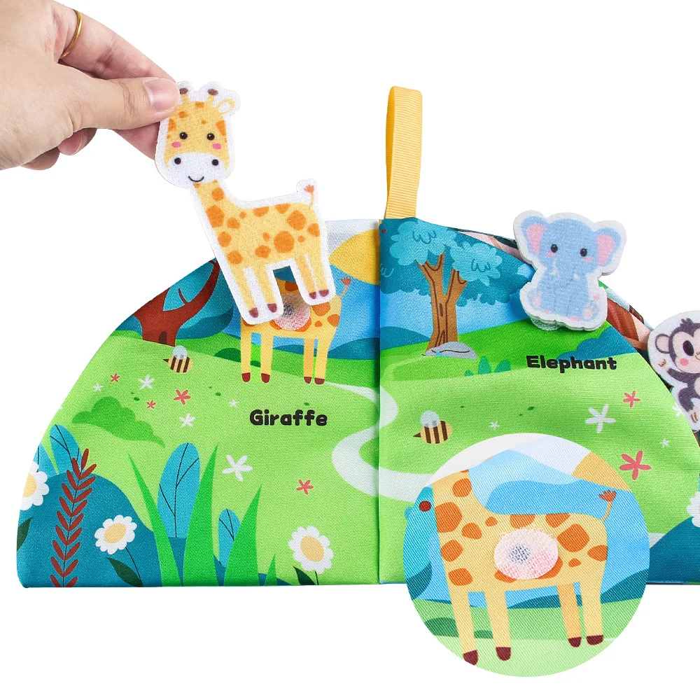 Babydoekboeken, klittenband die gescheurd worden en kauwt, stoffen boeken voor vroege educatie voor baby's van 0-3 jaar, cognitieve boeken