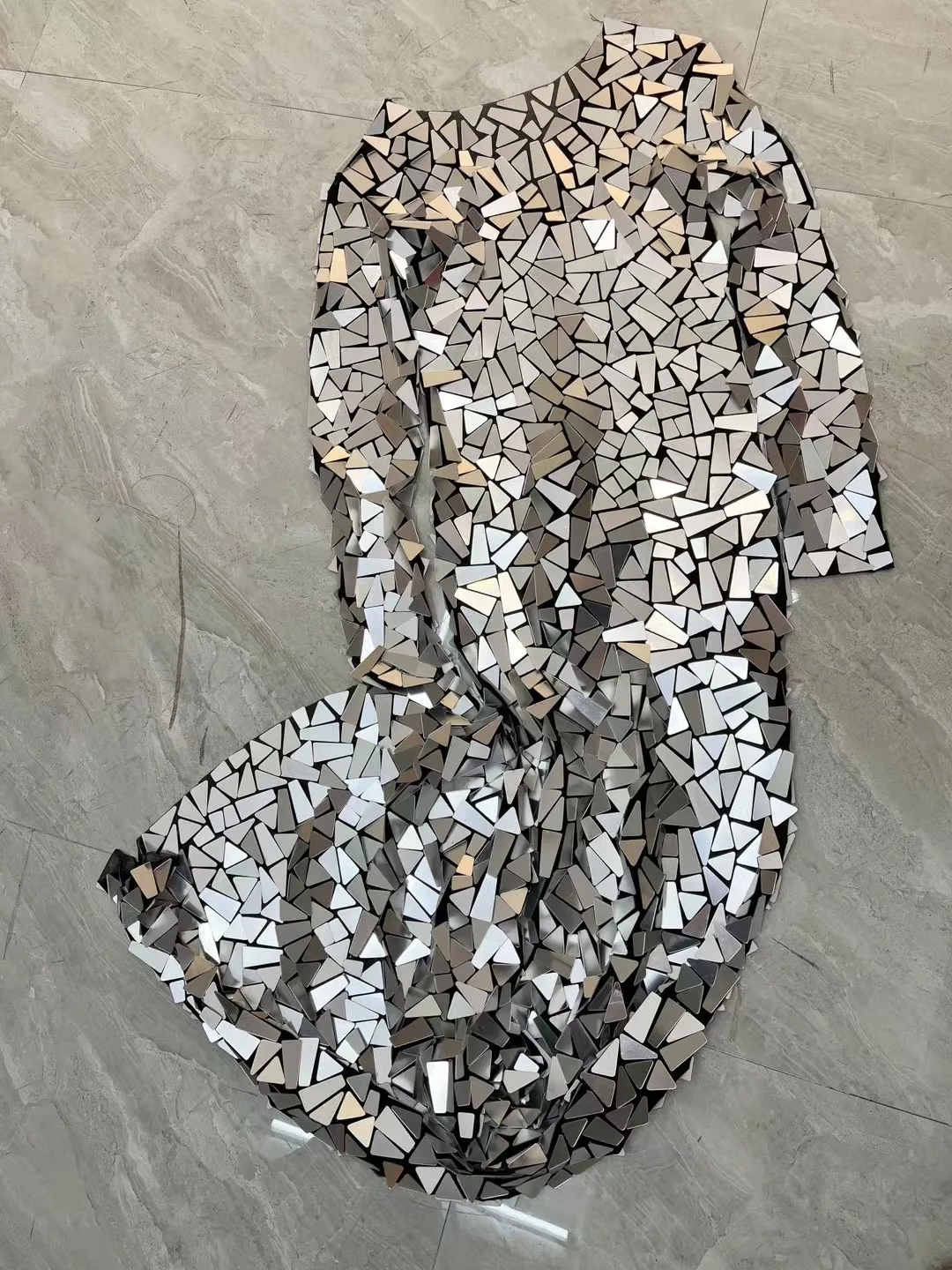 Silver Sequins Full wrap Club Birthday EveningDress Prom Bar Stage Show Gala Party BirthdaySpecial Ocassion Sexy costume  C265