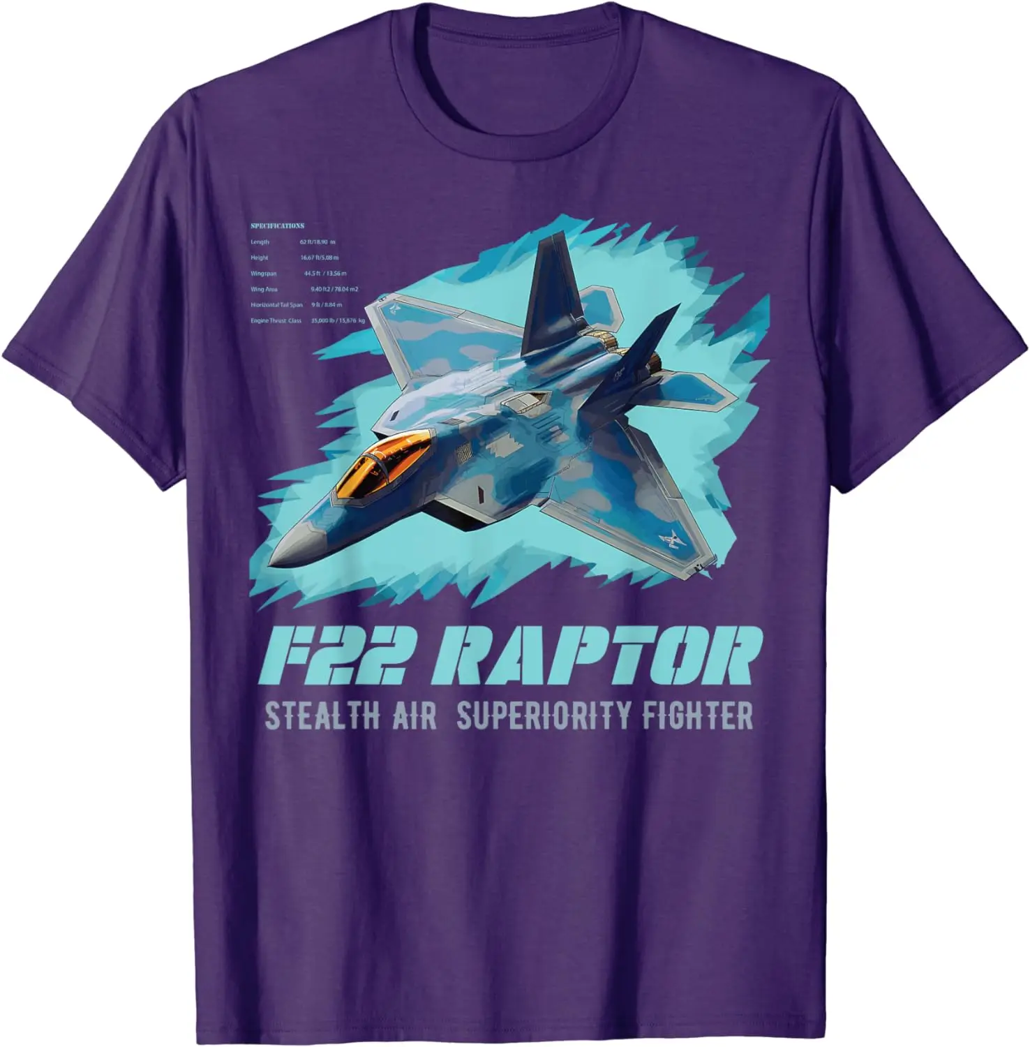 F-22 Raptor Fighter Unisex T-shirt Male and female couples summer short  Casual cotton new fashion comfortable clothing