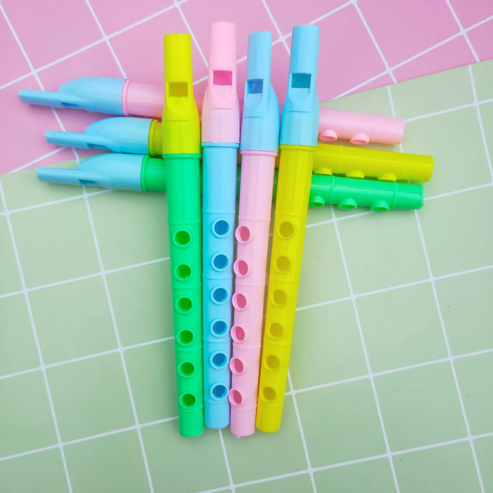 50PC Colorful Plastic Flute Toys Kids Birthday Party Toys Favor Supplies for Boys Girls Giveaways Pinata Fillers Treat Goody Bag