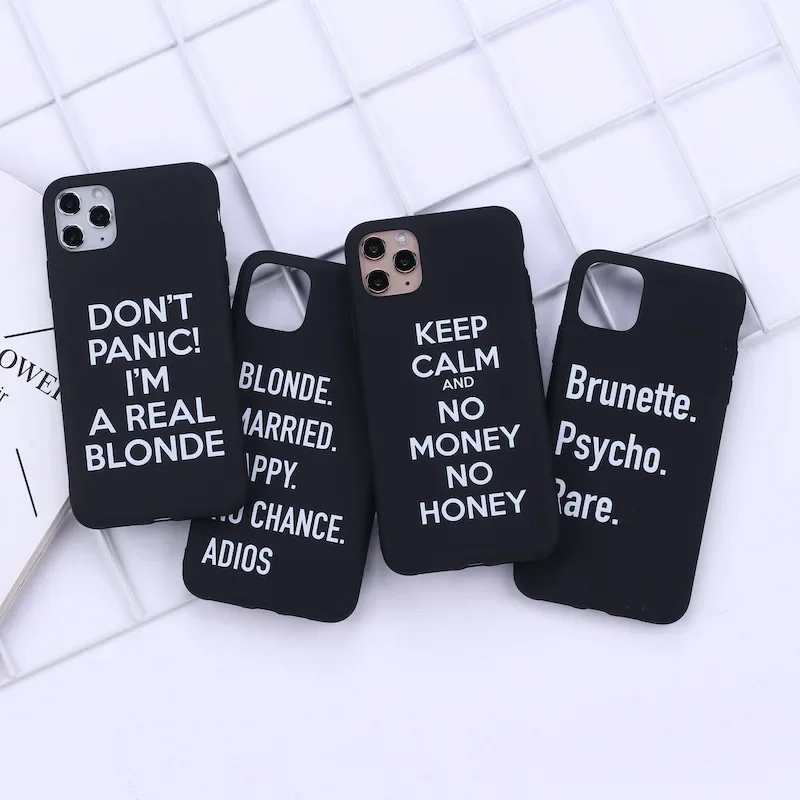 Funny Optimists Letters Phone Case for IPhone 15 14 13 12 11 Pro Mini X XS Max XR 7 8 Plus SE20 Couple Soft Silicone Black Cover