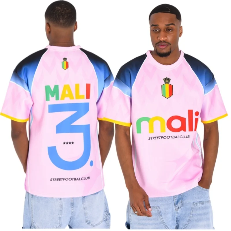 Mali  Commemorative T-shirt Three-color Crown Team Logo No. 3 Double-sided Print Comfort Hot Sale Quick-dry Family Kids  Tees