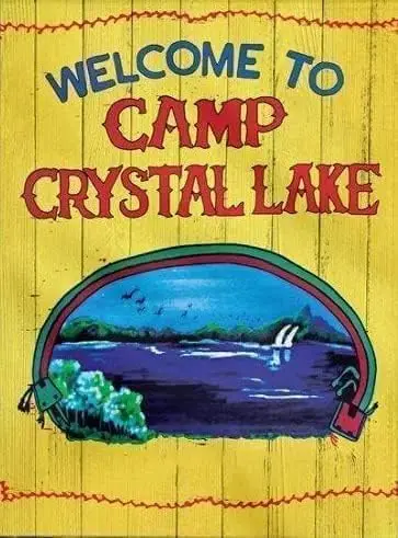 Retro Tin Sign Welcome to Camp Crystal Lake Garden Wood Sign for Mom 8x6 Inch