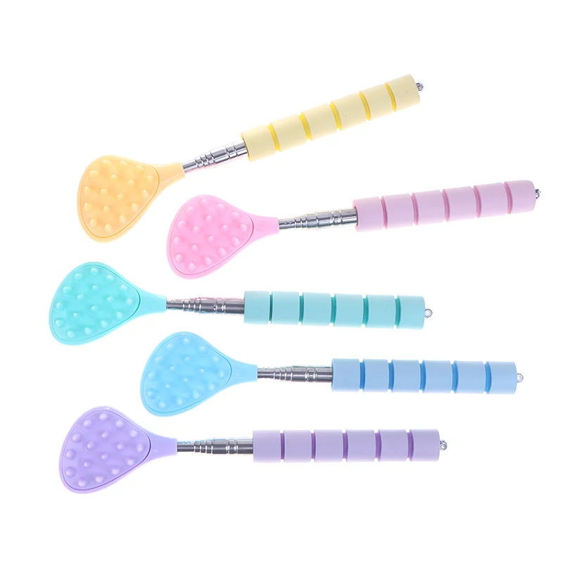 확장형 선인장 등긁개, 2가지 크기의 스파이크, 접이식 한 손 가려움증 스틱 (남녀공용), 휴대용 포인트 마사지 스틱