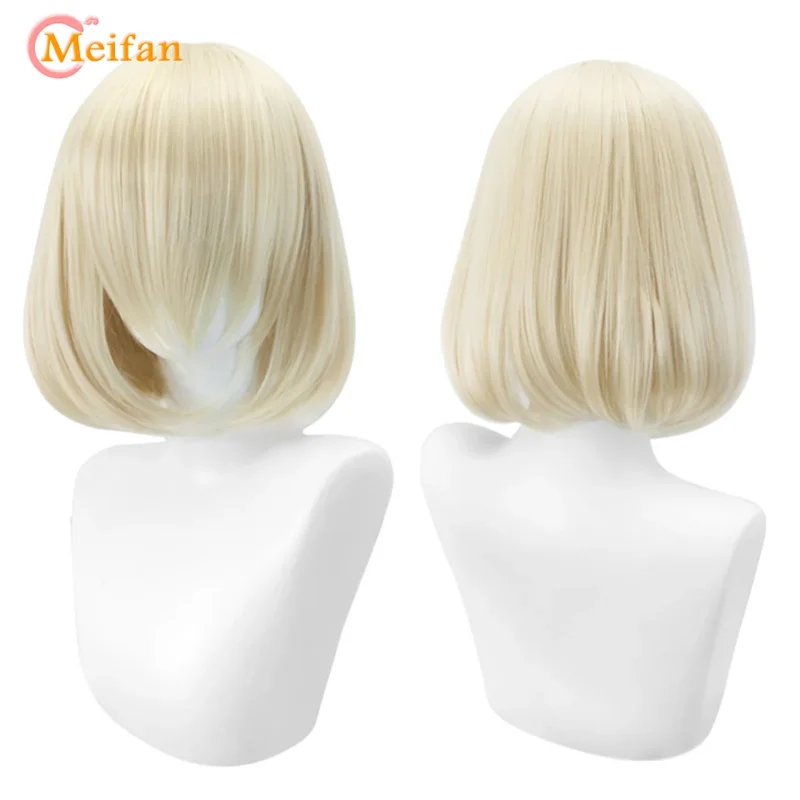 Meifan Lolita wig with DIY trimable bangs for women blonde Brown black short straight hair hairstyle cosplay party bob wig