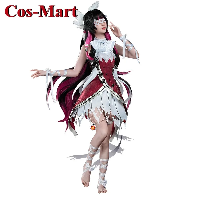 Cos-mart jogo quente genshin impacto columbina cosplay traje moda lindo uniforme de batalha atividade festa role play roupas