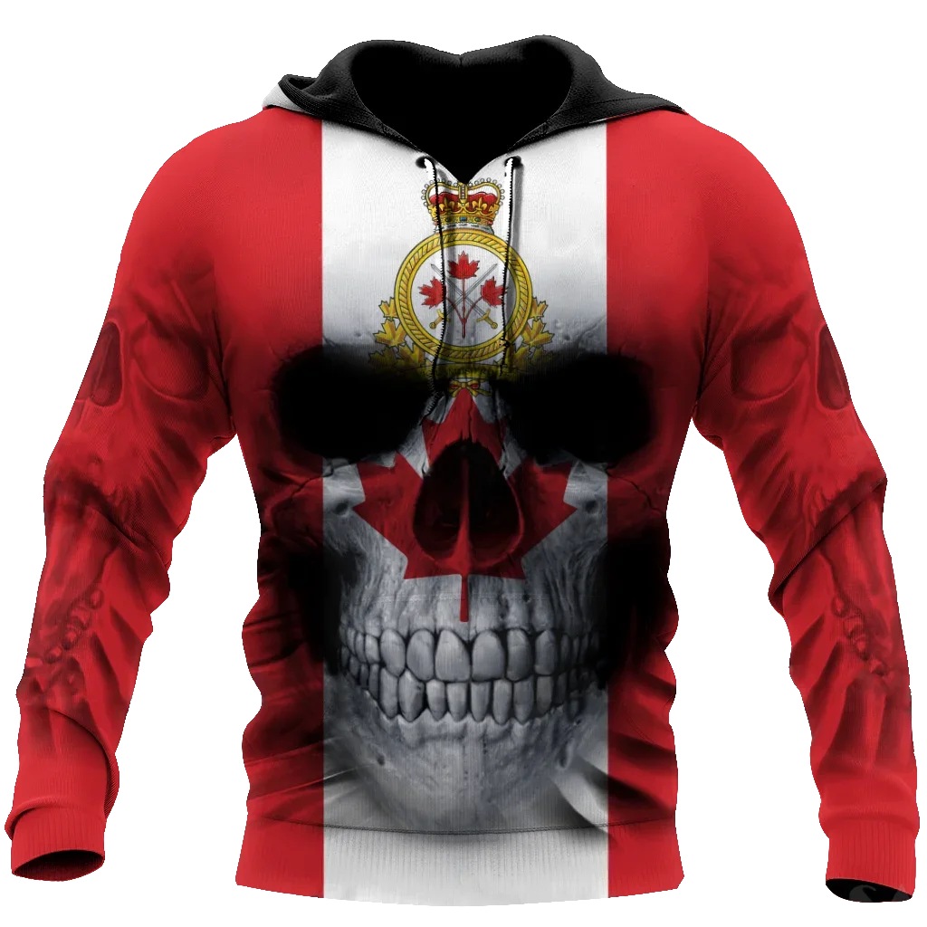 Canadian Men's Hoodie 3D Skull Print Casual Streetwear Cool Sweatshirt Fall Oversized Unisex Clothing Hoodie For Men