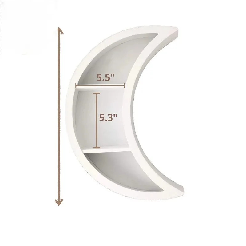 Moon Shelf for Crystals Rustic Wall Decor Wooden Floating Shelf Wall Art Floating Shelves