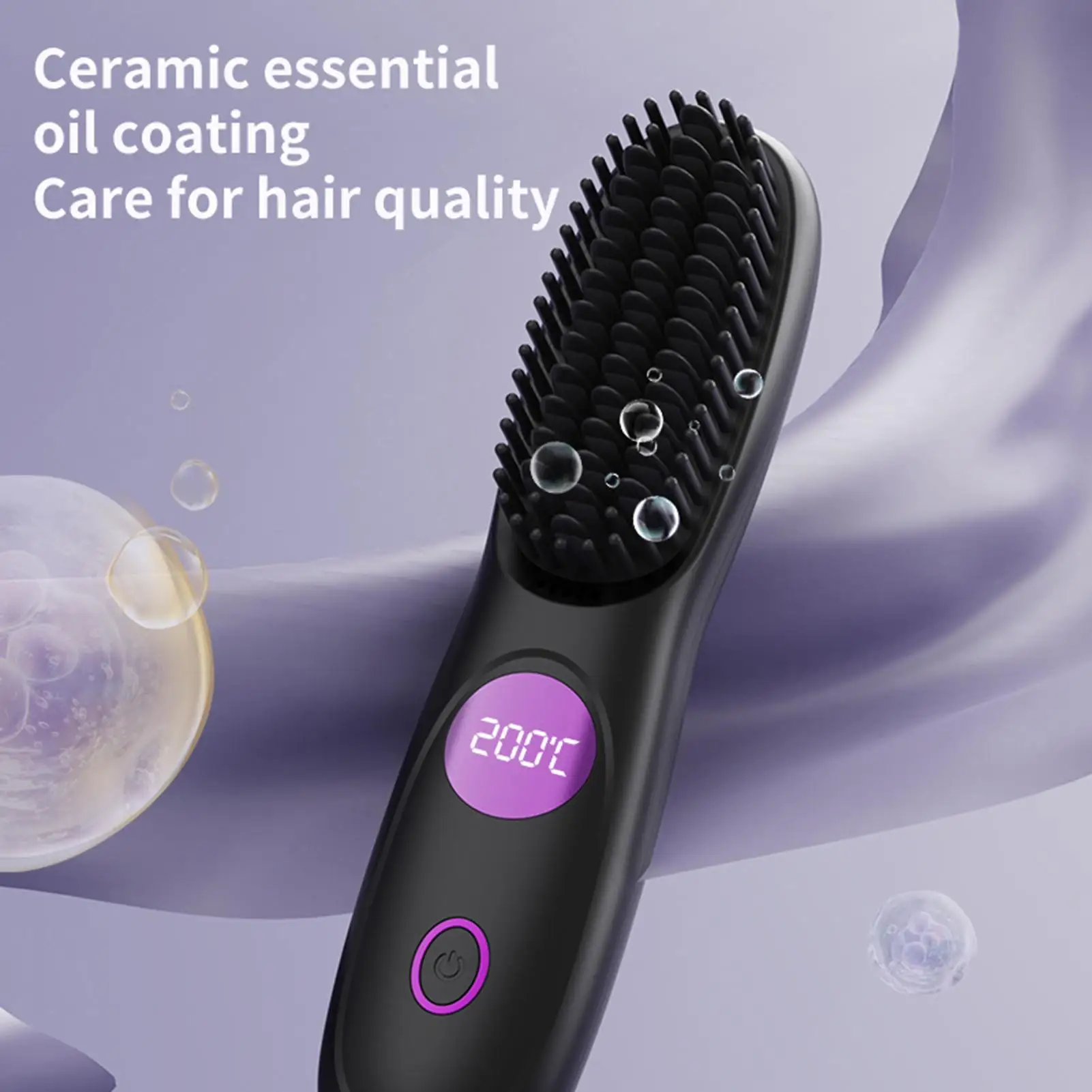 Portable Hair Straightener Portable Cordless USB Rechargeable Styling Tool Ceramic Hairdressing Comb for Travel Blowout Holiday