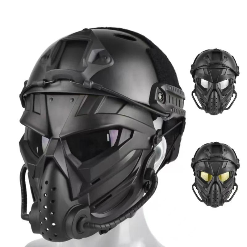 

ZLang Tactical Airsoft Helmet With Full Face Mask For Hunting Cos Paintball Shooting Alien Mask and ABS Fast Helmet Protection