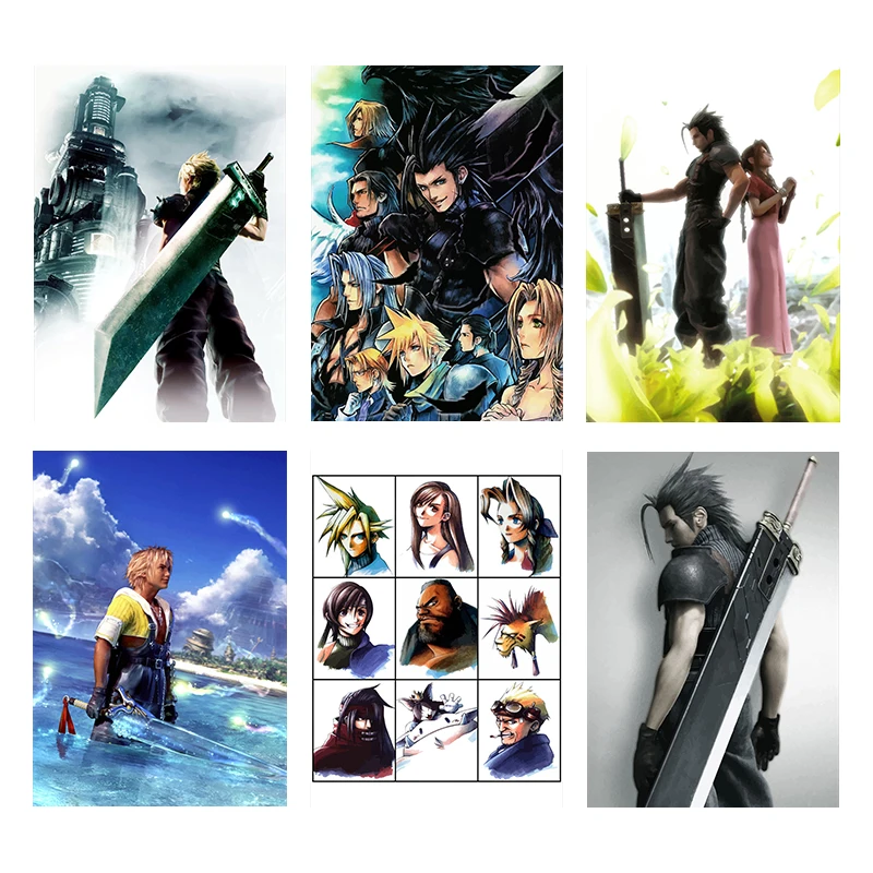 Game Final Fantasy VII Posters Classic Video Games Prints Canvas Painting FF7 Wall Art Pictures Home Room Final Fantasy Decor