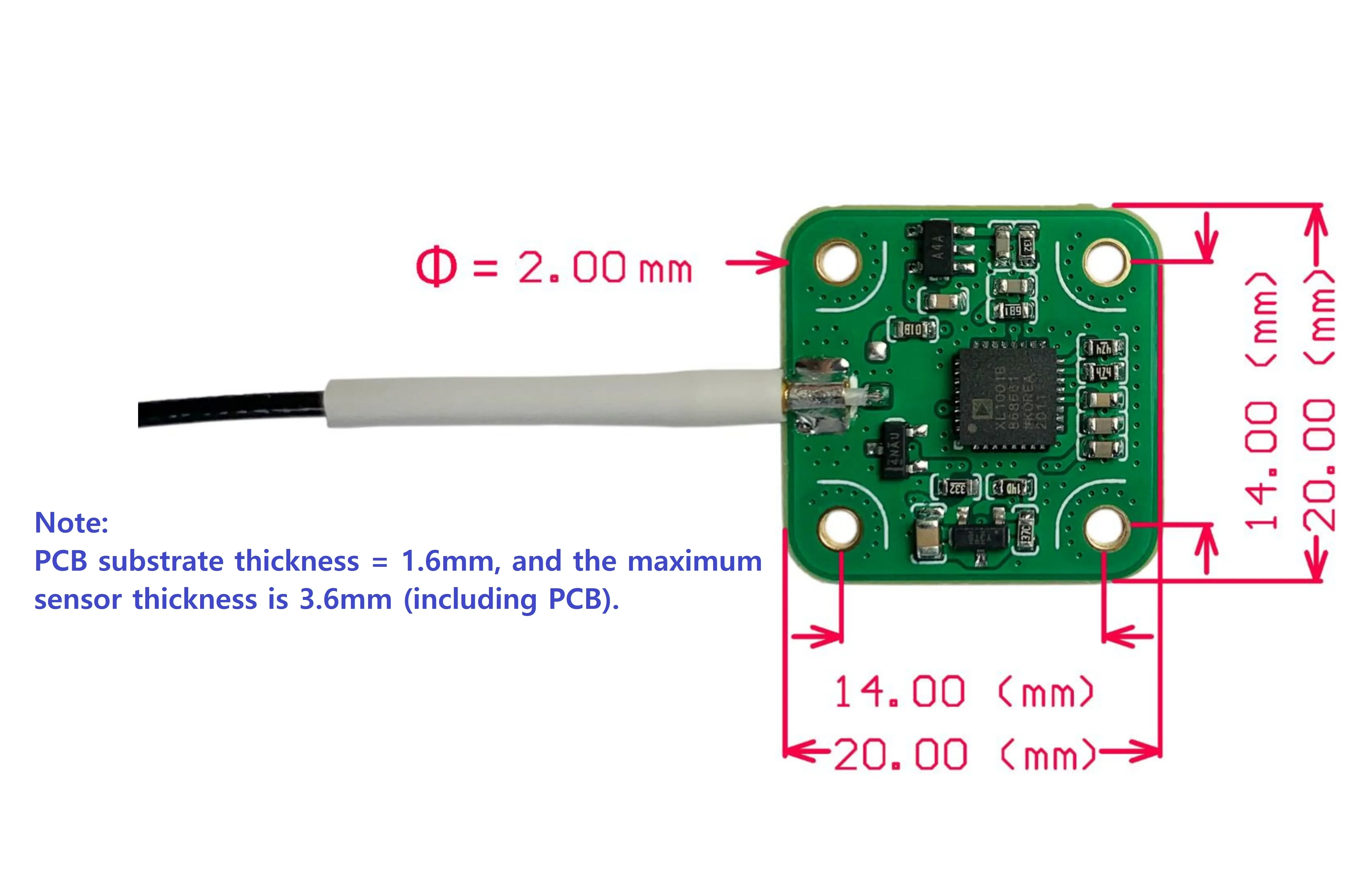 ADXL1001/1002 ADXL1002 IEPE Interface Accelerometer Sensor Module