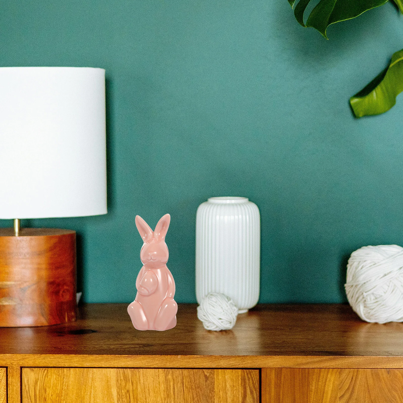 

Lovely Ceramic Bunny and Egg Pair Elegant Rabbit Statue for Home Decor Garden Patio Interior Design Accent Item