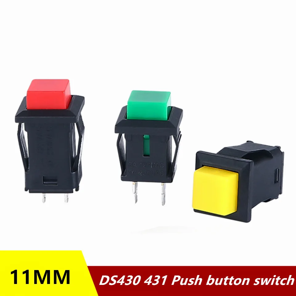 10PCS/lot DS-430 DS-431 Press on/off, no lock, self-recovery, appliance switch Lockless self reset button switch