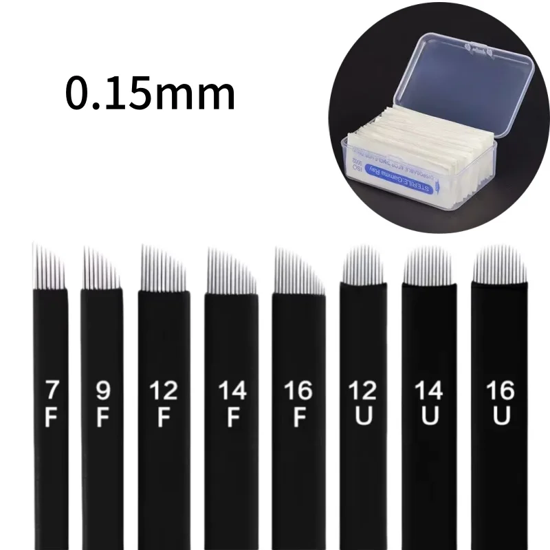 

Иглы для микроблейдинга 0,15 мм, нано-лезвия, Laminas Tebori, U-образные иглы для татуировки, лезвия для ручки Tebori, перманентный макияж, ручка для бровей