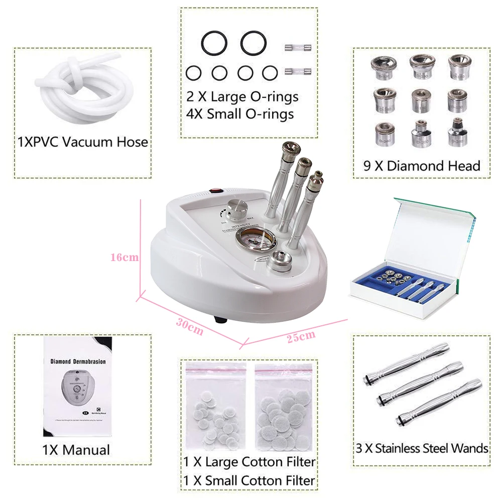 3in1 Diamond Microdermabrasion Machine Water Spray Exfoliation Beauty Machine Blackhead Remove Skin Exfoliating Skin Care Tools