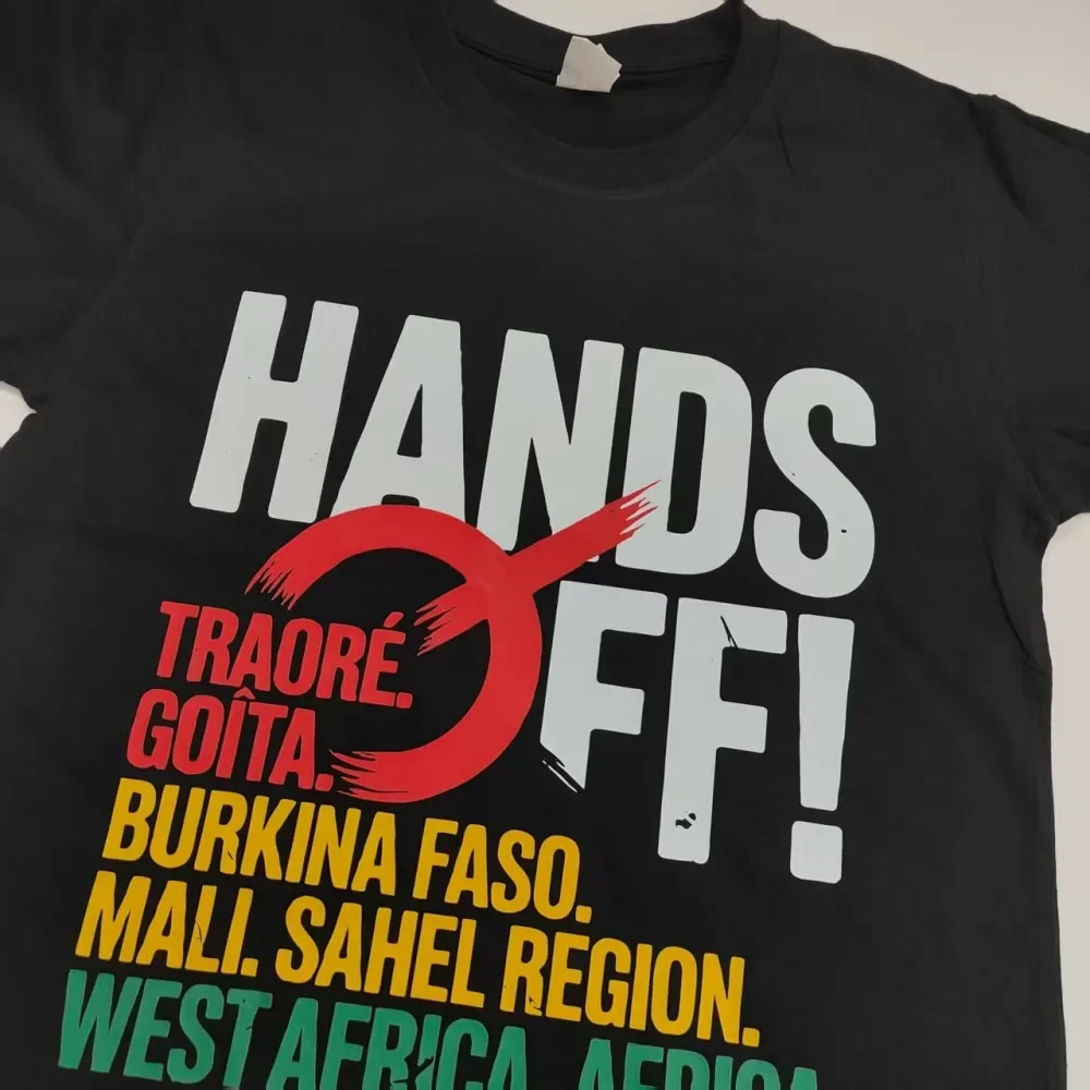 Hands Off Traore Burkina Faso Mali Africa Ibrahim Unisex T-Shirt Summer O-neck Short-sleeve Fit Sweatshirt for Daily Wear