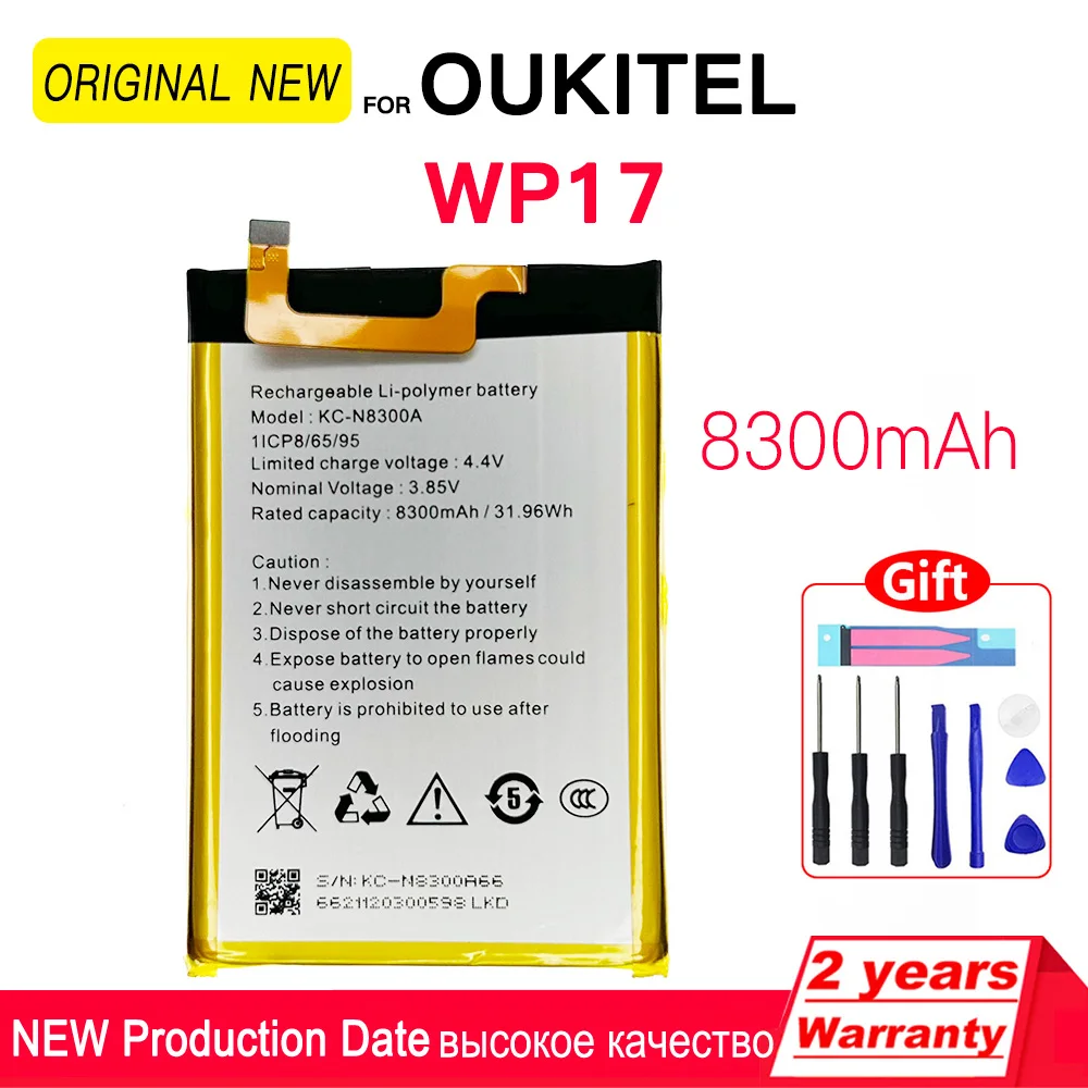 

100% Genuine Original Battery OUKITEL battery 8300mAh For OUKITEL WP17 Battery New in Stock Batteria with Free Tools