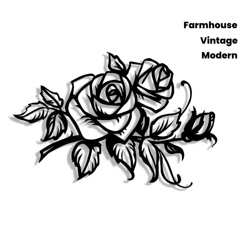 Elegant Rose Metal Sign，Wall Art Decorative Sign 1pc