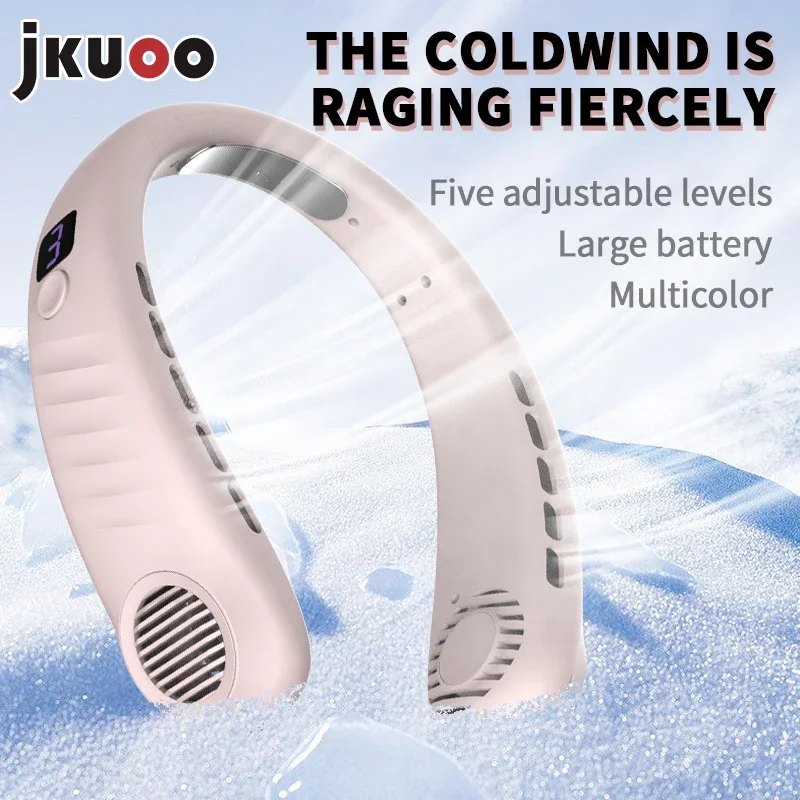 

Летнее горячее предложение, шейный вентилятор, 5-уровневая скорость, гибкий силиконовый кулер для семей/путешественников/кемперов - кулер для пляжа/походов/на открытом воздухе, ограниченное предложение