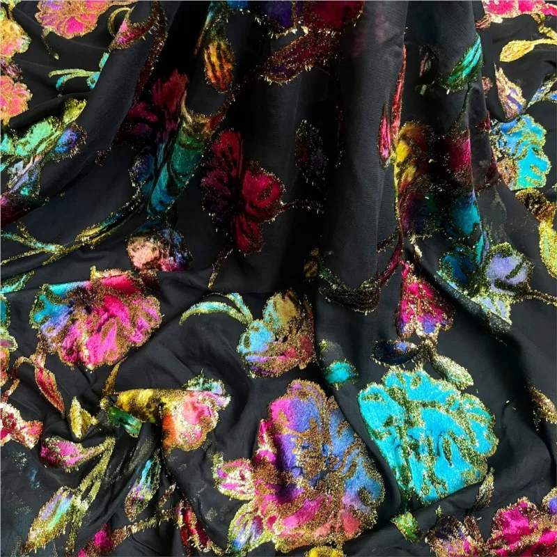 

Woven velvet brocade jacquard hand-painted printed fabric high-end dress and cheongsam